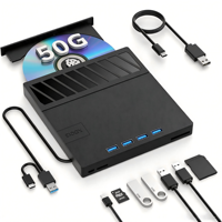 Graveur de Blu-ray externe 7-en-1 USB 3.0 Type-C Lecteur DVD CD Lecteur SD TF Hub USB Vente en gros OEM