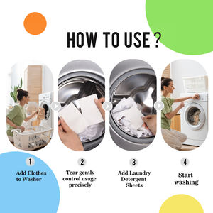 Hojas de detergente <span class=keywords><strong>para</strong></span> <span class=keywords><strong>ropa</strong></span> superconcentrado con logotipo personalizado, tiras de lavandería ecológicas <span class=keywords><strong>para</strong></span> manchas fuertes, sin almidón - Product Image 4