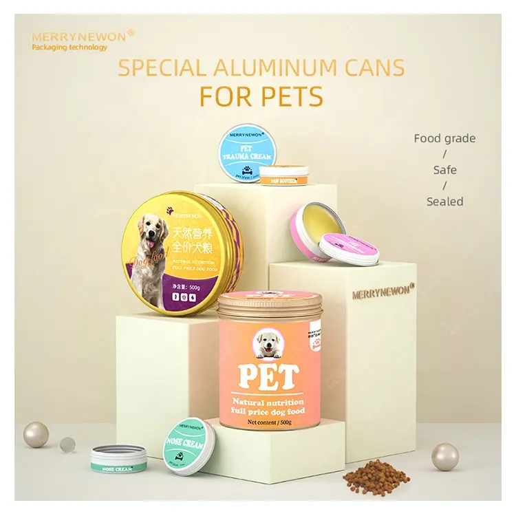 Customized aluminum box multi-specification food-grade cat dog food sealed cans used for pet cream aluminum cans