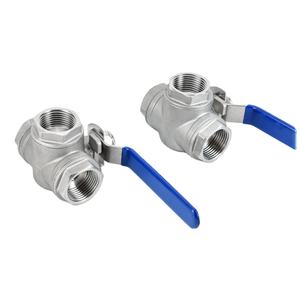 CNJS 304 316 Edelstahl DN15 L T Montage kissen 3-Wege-Kugelhahn mit Vinyl-Verriegelung griff - Product Image 3