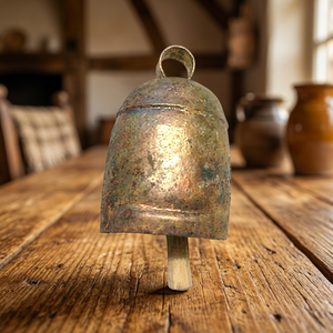 Campana de Bronce Antigua Redonda Fundida, Campana de Viento Coleccionable de Arte - Product Image 1