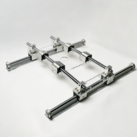 Glissière linéaire robuste de 20 mm pour l'aplatissement des dalles de bois, avec blocs en aluminium de haute précision et routeur Gamola