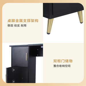 Mesa de Manicura Negra de Diseño Minimalista con Superficie de Vidrio y Colector de Polvo, Estación Profesional para Uñas - Product Image 2