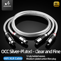 Câble audio Hifi 2XLR de haute qualité, OCC plaqué argent, 3 broches XLR mâle/femelle, prise XLR en fibre de carbone CE pour utilisation avec microphone