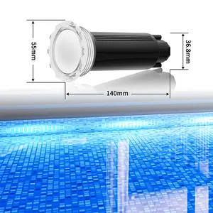 जांडी वॉटरकलर्स JLU4C6W50 मल्टी कलर चेंजिंग RGBW 12W 50FT 100FT निकेललेस एलईडी पूल लाइट्स के लिए परिष्कृत प्रतिस्थापन