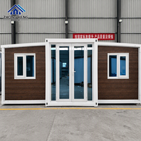 Casa Contenedor Expandible de Lujo de 20/40 pies con Acabado de Madera, Villa Modular Prefabricada de 2 Dormitorios para Residencia en Complejos Turísticos