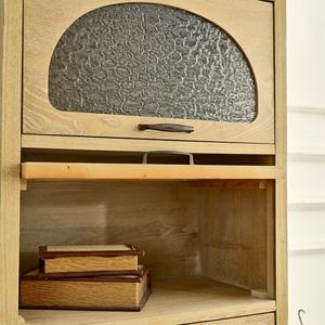 INNOVA Mueble de Almacenamiento con Cajones y Puerta de Vidrio, Estilo Rústico, Madera Natural, para Sala de Estar, Hotel o Entrada - Product Image 5