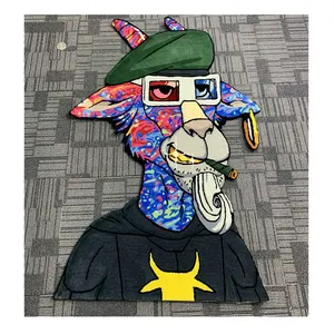 2024 Trending Products Custom Logo Anime Character Goat Toy Pattern Woven Handmade Acrylic Floor Rug Carpet