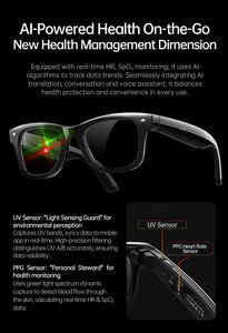 Lunettes intelligentes W300 AI personnalisables, design de luxe, surveillance de la santé multifonctionnelle, lunettes intelligentes de <span class=keywords><strong>traduction</strong></span> en temps réel - Product Image 5