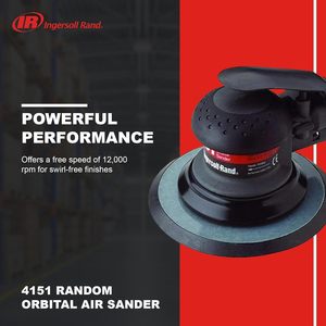 เครื่องขัดกระดาษทรายลมแบบวงโคจร Ingersoll Rand ขนาด 6 นิ้ว พร้อมแผ่นรองไวนิล ความเร็ว 12000 รอบต่อนาที ใช้ลมอัด - Product Image 2