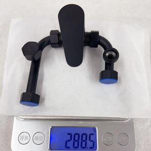 Grifo de ducha de acero inoxidable pintado en negro, tipo U, con una sola manija, para agua caliente y fría, para baño. - Product Image 3