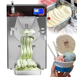 Machine à glaces commerciale en acier inoxydable avec plusieurs styles pour les événements de restauration, produisant du gelato et du yogourt glacé. - Product Image 1