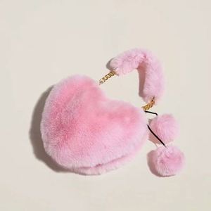 Nuevo Bolso de Moda con Forma de Corazón de Peluche, Bolso de Pelo para Otoño e Invierno, Bolso Cruzado de Moda para Mujer - Product Image 4