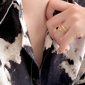 Nhẫn Bạc Vàng Thiết Kế Sáng Tạo Mới Nhẫn Đeo Tay Nhiều Lớp Bằng Bạc Sterling 925 Cho Nữ Trang Sức - Product Image 5
