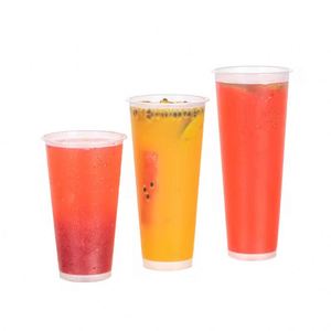 Gobelets jetables en plastique PP transparents de 12oz, 16oz, 22oz, 24oz avec couvercle pour boissons froides, thé Boba, jus, logo personnalisé – Vente en gros - Product Image 4