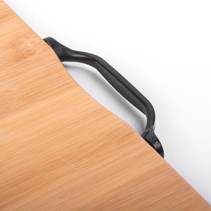 Nuovo Design personalizzato di fabbrica formaggio unico e Pizza di grandi dimensioni con manico tagliere di bambù tavola da tavola con posate - Product Image 5