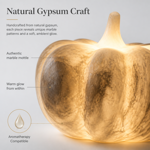 Lampada Notturna a Forma di Zucca <span class=keywords><strong>in</strong></span> Gesso Naturale, Dimmerabile al Tocco, Lampada Aromaterapica <span class=keywords><strong>in</strong></span> Pietra per Decorazioni Autunnali e del Ringraziamento - Product Image 3