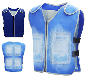 AQTQ Hommes Cool Veste pour Temps Chaud Glace <span class=keywords><strong>Gilet</strong></span> Réfléchissant Avec Bacs De Glace et Poches <span class=keywords><strong>Gilet</strong></span> De Refroidissement pour Travailler dans la Chaleur - Product Image 1