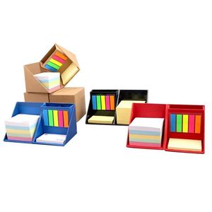 Custom Logo Foldable Cardboard Cube Sticky Note <b>Memo</b> <b>Pad</b> Box with Pen Holder Screen Printing Gold Stamp UV Printing Eco-Friendly - Product Image 2