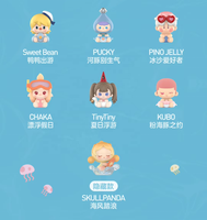 POPMART Original Island Vacation Mini PVC Figures Mystery Box Anime Figure Popbeans Blind Box pour la décoration de la maison