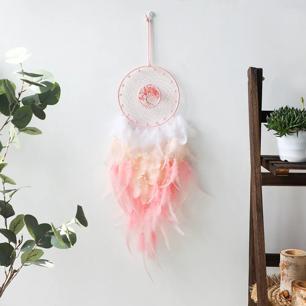 Home Decoration Natural Feather Wall Decoration Children's Room Decoration Bohemian Dream Catcher