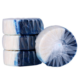 Limpiador de inodoros azul y blanco en barra de 50 g, desodorante y quitamanchas desechable para inodoros - Product Image 1