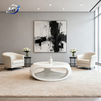 Table basse de rangement ajourée en fibre de verre, style européen moderne, durable, couleur personnalisable, mobilier de luxe pour salon et villa