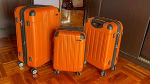 Luggage Sets 3 Piece PC ABS Hardside Lightweight <strong>Suitcase</strong> With 4 Universal Wheels TSA Lock Carry on 20 24 28 Inch <strong>Light</strong> Blue - Product Image 6