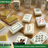 Nouvel ensemble de mahjong portable de style américain en acrylique double couche Golden Crane transfrontalier avec emballage personnalisé