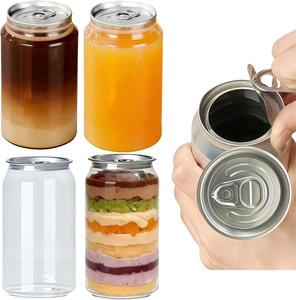 Botella de Jugo Desechable, Vaso de Plástico Sellable con Tapa para Bebidas de Boba y Smoothies, Envase Transparente para Bebidas con Tapa Fácil de Abrir - Product Image 2