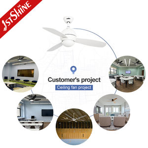 1stshine พัดลมเพดานอินเวอร์เตอร์ไม้แฟนซีใบพัด40นิ้วรีโมทไฟ LED สีขาวพัดลมติดเพดานแอปอัจฉริยะ - Product Image 5