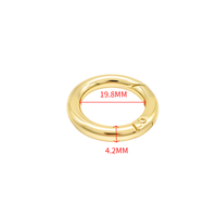 En stock, Boucles annulaires métalliques dorées à ouverture facile, clips à ressort circulaires pour sacs DIY, accessoires de quincaillerie pour porte-clés