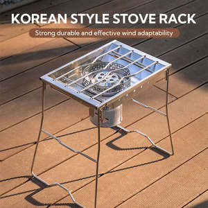 Soporte Plegable <span class=keywords><strong>para</strong></span> Estufa de Campingmoon, de Acero Inoxidable Plateado, <span class=keywords><strong>para</strong></span> Hornear al Aire Libre, Parrilla <span class=keywords><strong>para</strong></span> Estufa de <span class=keywords><strong>Gas</strong></span> - Product Image 3