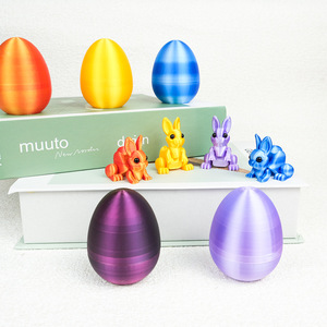Uovo di Pasqua stampato in 3D, coniglietto giocattolo 2.35in x 1.87in, decorazione in plastica per bambini, decorazione pasquale - Product Image 3