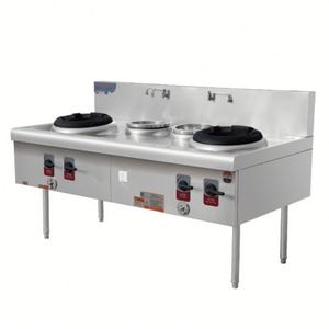 Cuisinière à gaz professionnelle pour restaurant, avec double chaudière, en acier inoxydable, 35KW*2 - Product Image 1