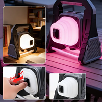 Lampe de camping portable télescopique haute puissance, rechargeable, projecteur RGB, lampe de travail magnétique pour la réparation automobile et l'atelier