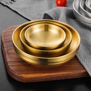304 Stainless Steel Condiment Dish Round Gold Silver Korean Style Small Bowl For Party Use - Product Image 3
