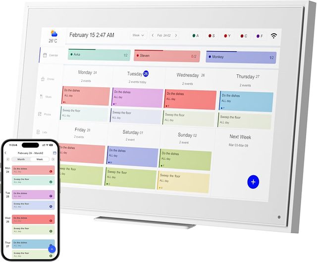 14.1 15.6 24 32 Inch Digital Calendar Wall Touch Screen Android Black Smart Digital Google Calendar Display Interactive