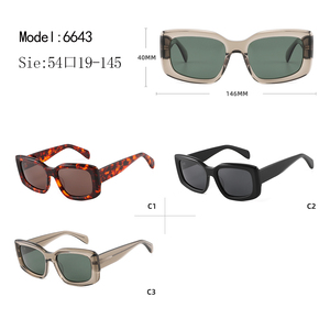 Lunettes de soleil rectangulaires unisexes, monture grise, protection UV400, protection solaire pour adultes - Product Image 3