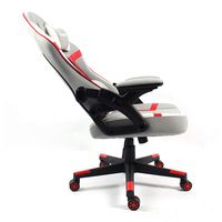 Chaise de jeu pour ordinateur en cuir synthétique de luxe avec fonction pivotante réglable en hauteur, appui-tête et accoudoirs pour les joueurs sur PC