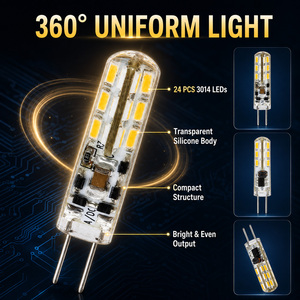 หลอดไฟ LED G4 1.5W 12V AC DC ปรับความสว่างได้ ไม่กระพริบ SMD 2835 15000H รับประกัน 2 ปี CE RoHS ETL สำหรับโคมไฟระย้าภายในอาคาร - Product Image 5