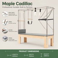 Appareil de Pilates Cadillac Reformer Combo Professionnel pour Studio Commercial, en Bois d'Érable et Tour en Aluminium, Équipement de Fitness