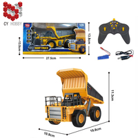 Camion à benne basculante RC en métal Huina KALIWO 13555 1:24 9CH 2.4G, camion de chantier télécommandé, jouets de camion d'ingénierie pour enfants