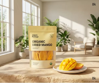 Verpakkingstas voor gedroogd fruit met aangepast logo, vochtbestendig, biologische mango, gedroogd fruit, staande pouch, digitale voedselverpakking, dierenvoer, noedels