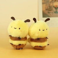 Mini porte-clés en peluche en forme d'abeille |   Accessoires mignons pour sac à dos |   Certifié ASTM - Sans danger |   Jouet en peluche portable