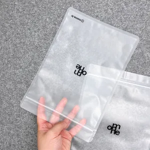 Bolsa de plástico transparente mate personalizada con cremallera bikini ropa deportiva embalaje con logotipo impreso bolsas de plástico personalizadas