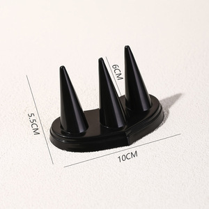 Black Three Finger Ring Holder Cone Shape Jewelry Display Rack Storage Stand For Rings Showcases Accessories - Product Image 4