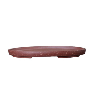 Maceta ovalada de arcilla morada con roca y calamo incorporados para paisajismo de bonsáis y plantación de musgo - Product Image 5