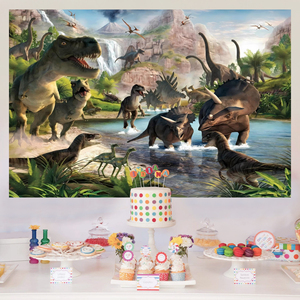 5x3ft Jurassic Dinosaurier Banner Hintergrund Kinder Jungen Party Geburtstag Dekorationen Dschungel Dinosaurier Foto Hintergrund Banner - Product Image 2