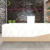 Comptoir de caisse en bois pour boutique de vêtements de luxe sur mesure, comptoir de vente au détail en MDF durable